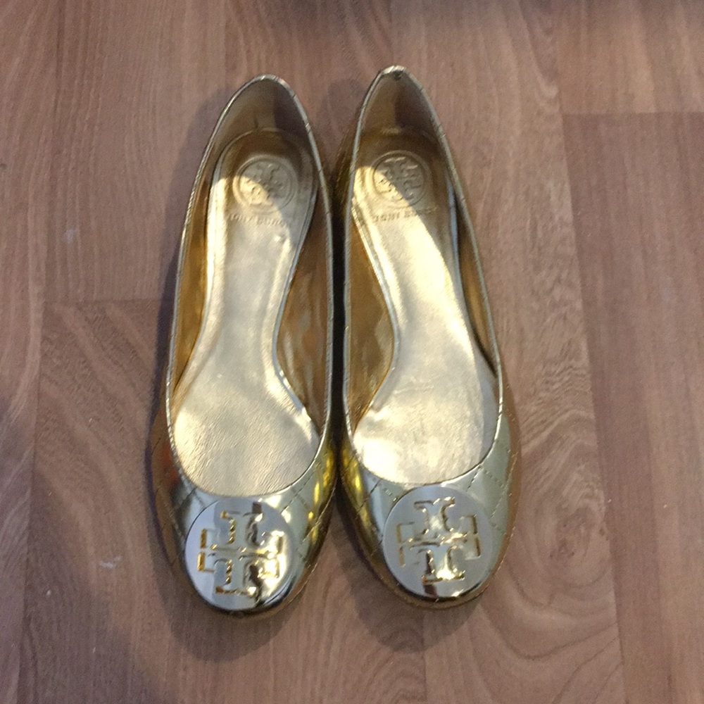 Gold Tory Burch flats